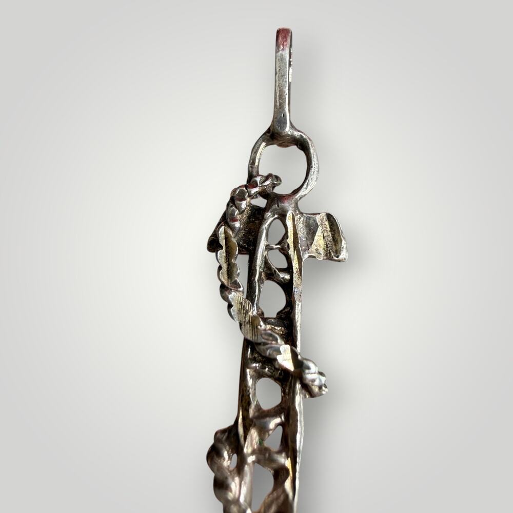 Vintage Brutalist Sterling Silver Anchor Pendant Nautical Modernist Artisan - Picture 7 of 8